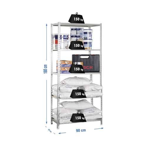 Polica Simon Rack Maderclick 5/400 750 kg Metal Drvo 5 Police iverica (180 x 90 x 40 cm) Cijena