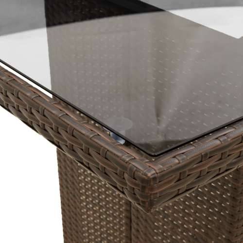9-dijelni vrtni bistro set od poliratana s jastucima smeđi - 190 x 80 x 75 cm 8 Cijena