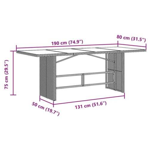 9-dijelni vrtni bistro set od poliratana s jastucima smeđi - 190 x 80 x 75 cm 8 Cijena