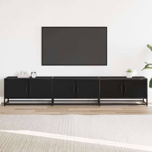 TV ormarić crni 210 x 35 x 41 cm od konstruiranog drva - Crna 1 210 cm Cijena