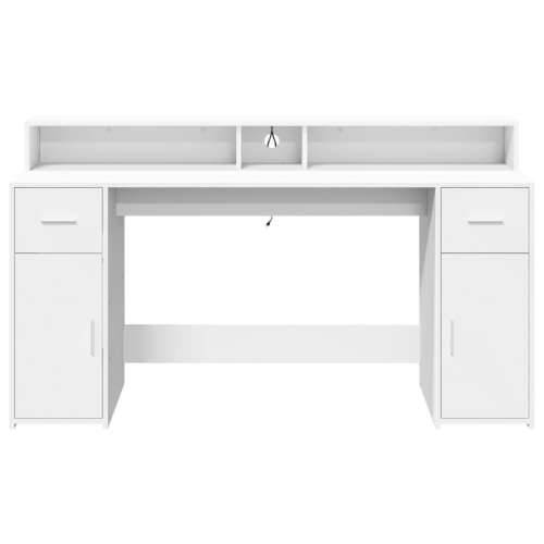 Radni stol LED bijeli 160x55x91 cm od konstruiranog drva - Bijela 160 x 55 x 91 cm Cijena