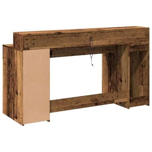 Radni stol s LED svjetlima boja starog drva 160x55x91 cm drveni - Staro drvo 160 x 55 x 91 cm Cijena
