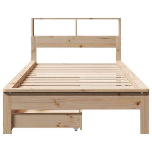 Krevet s regalom za knjige bez madraca 100 x 200 cm od borovine - Prirodna 100 x 200 cm Cijena