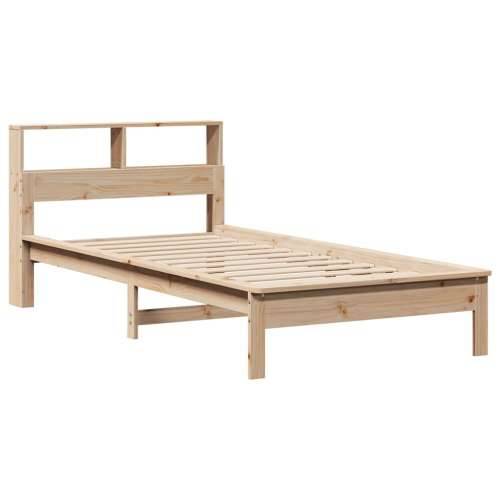 Krevet s regalom za knjige bez madraca 100 x 200 cm od borovine - Prirodna 100 x 200 cm Cijena