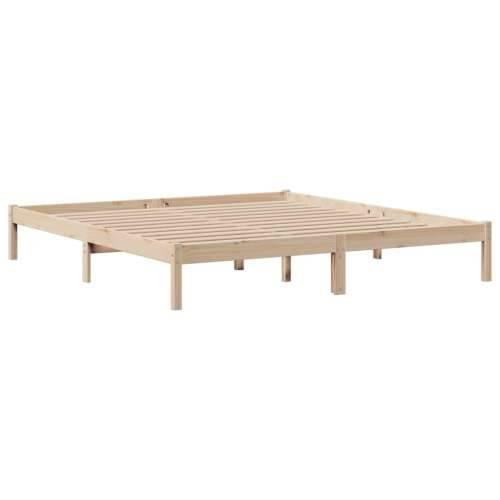 Krevet s regalom za knjige bez madraca 180x200 cm od borovine - Prirodna 180 x 200 cm Cijena
