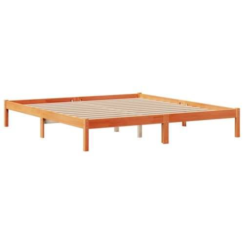 Krevet s regalom za knjige bez madraca 180x200 cm od borovine - Voštano smeđa 180 x 200 cm Cijena