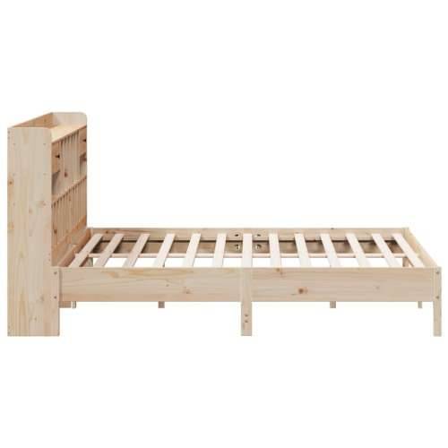 Krevet s regalom za knjige bez madraca 180x200 cm od borovine - Prirodna 180 x 200 cm Cijena