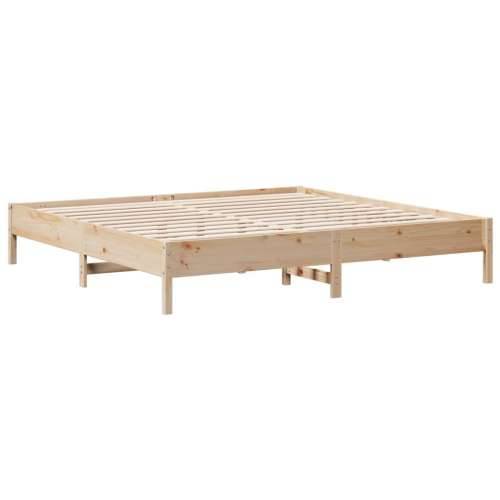Krevet s regalom za knjige bez madraca 180x200 cm od borovine - Prirodna 180 x 200 cm Cijena