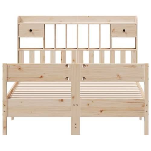 Krevet s regalom za knjige bez madraca 135x190 cm od borovine - Prirodna 135 x 190 cm Cijena