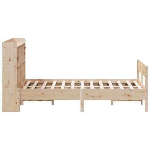 Krevet s regalom za knjige bez madraca 135x190 cm od borovine - Prirodna 135 x 190 cm Cijena