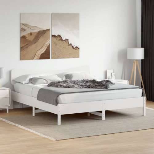 Okvir kreveta bez madraca bijeli 160x200 cm od masivne borovine - Bijela 160 x 200 cm Cijena