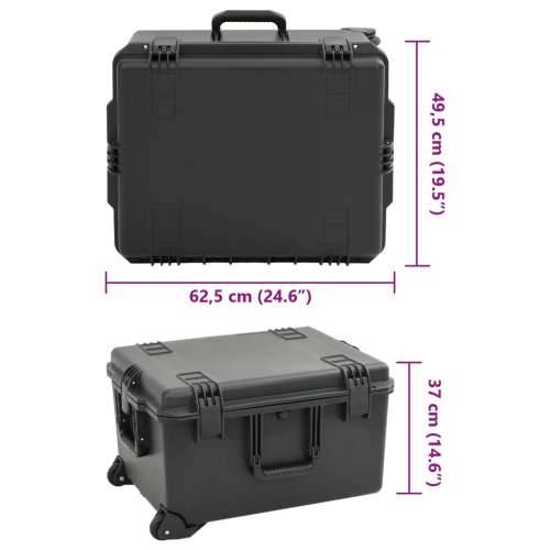 Prijenosni kovčeg crni 62,5 x 49,5 x 37 cm PP - 62.5 x 49.5 x 37 cm Cijena