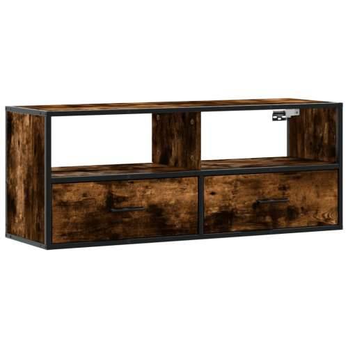 TV ormarić boja dimljenog hrasta 100x31x39,5 cm konstruirano - Dimljeni hrast 1 100 cm Cijena
