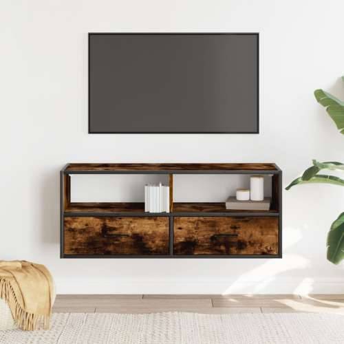 TV ormarić boja dimljenog hrasta 100x31x39,5 cm konstruirano - Dimljeni hrast 1 100 cm Cijena