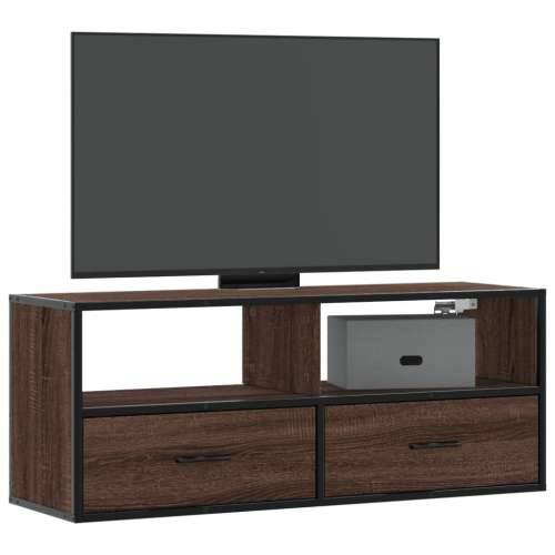 TV ormarić boja hrasta 100x31x39,5 cm konstruirano drvo i metal - Smeđi hrast 1 100 cm Cijena