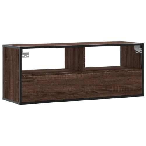 TV ormarić boja hrasta 100x31x39,5 cm konstruirano drvo i metal - Smeđi hrast 1 100 cm Cijena
