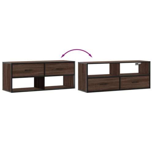 TV ormarić boja hrasta 100x31x39,5 cm konstruirano drvo i metal - Smeđi hrast 1 100 cm Cijena