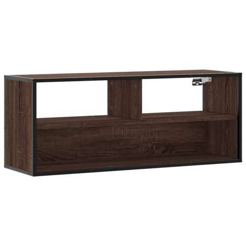 TV ormarić boja hrasta 100x31x39,5 cm konstruirano drvo i metal - Smeđi hrast 1 100 cm Cijena