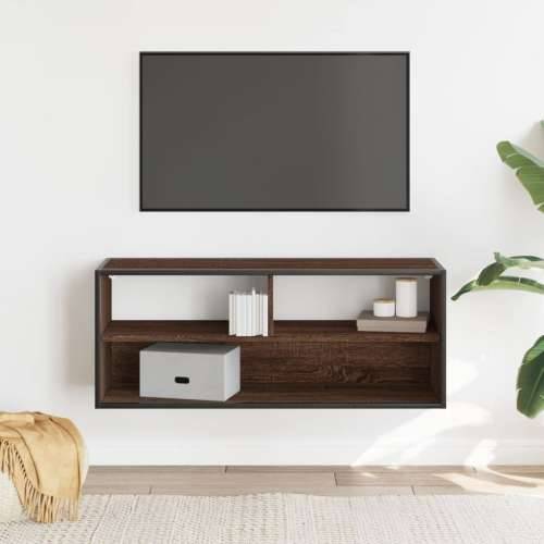 TV ormarić boja hrasta 100x31x39,5 cm konstruirano drvo i metal - Smeđi hrast 1 100 cm Cijena