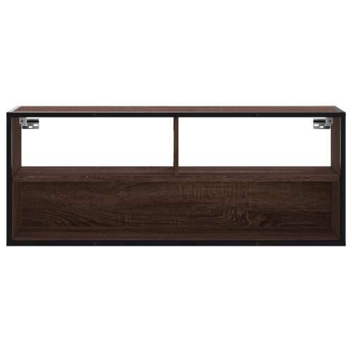 TV ormarić boja hrasta 100x31x39,5 cm konstruirano drvo i metal - Smeđi hrast 1 100 cm Cijena