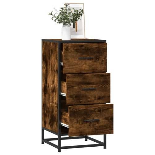 Komoda boja hrasta 35,5x35x76 cm konstruirano drvo i metal - Dimljeni hrast 1 Cijena
