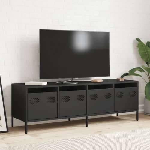 TV ormarić crni 135x39x43,5 cm hladno valjani čelik - Crna 1 135 cm Cijena