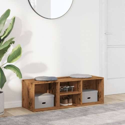 Klupa za spremanje obuće boja staro drvo 105x35x35 cm drvene - Staro drvo 1 Cijena