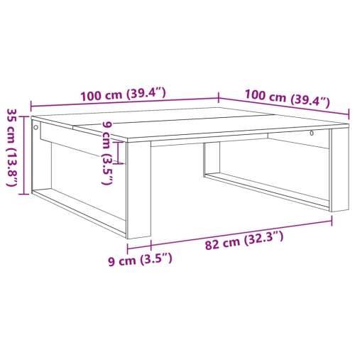 Stolić za kavu boja hrasta 100 x 100 x 35 cm konstruirano drvo - hrast artisan 100 x 100 cm 1 Cijena
