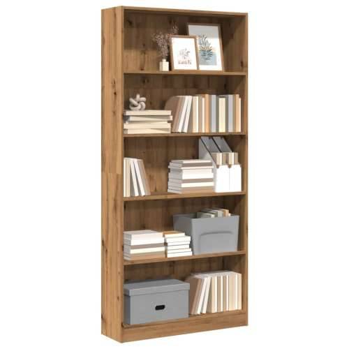 Regal za knjige boja hrasta 80x24x176 cm konstruirano drvo - Boja hrasta 1 176 cm 80 cm Cijena