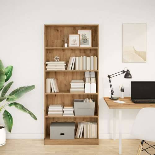 Regal za knjige boja hrasta 80x24x176 cm konstruirano drvo - Boja hrasta 1 176 cm 80 cm Cijena