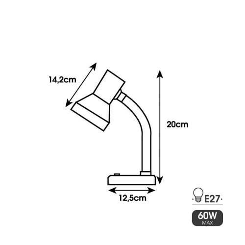 Stolna svjetiljka EDM 30250 London Crna Metal 60 W 12,5 x 20 cm E27 Flexo / Stolna svjetiljka (1 kom.) Cijena