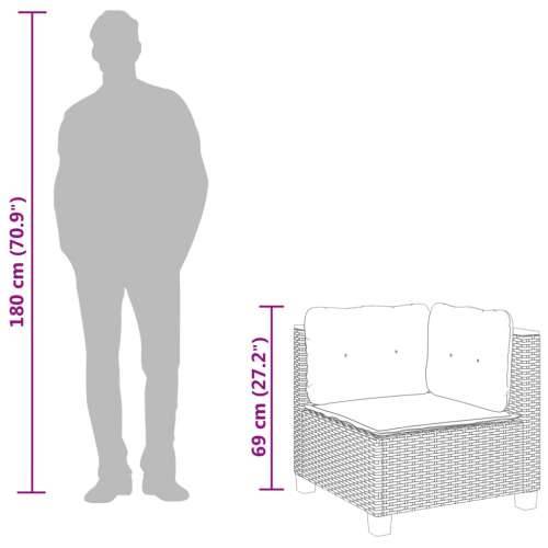 Kutna vrtna sofa s jastucima bež od poliratana - Bež 1 without carving Cijena