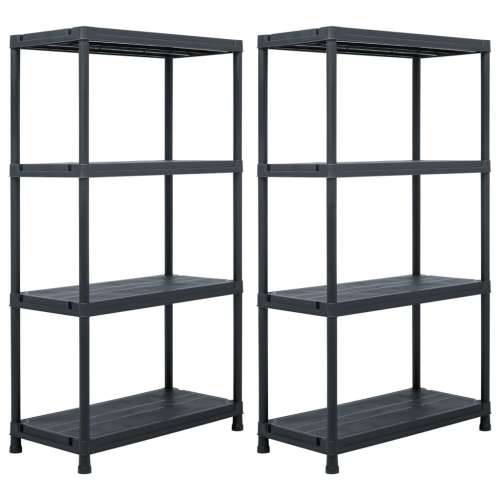 Stalci za pohranu 2 kom crni 60 x 30 x 138 cm plastični - 60 x 30 x 138 cm 1 2 Cijena