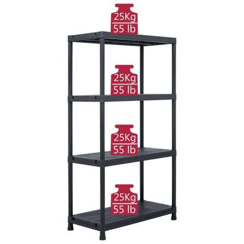 Stalci za pohranu 2 kom crni 60 x 30 x 138 cm plastični - 60 x 30 x 138 cm 1 2 Cijena