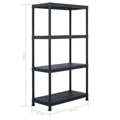 Stalci za pohranu 2 kom crni 60 x 30 x 138 cm plastični - 60 x 30 x 138 cm 1 2 Cijena
