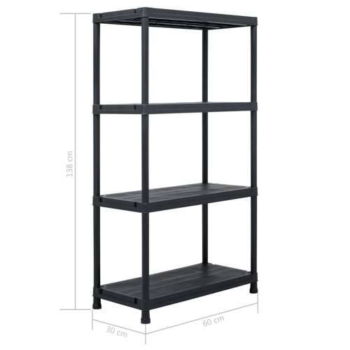 Stalci za pohranu 5 kom crni 60 x 30 x 138 cm plastični - 60 x 30 x 138 cm 1 5 Cijena