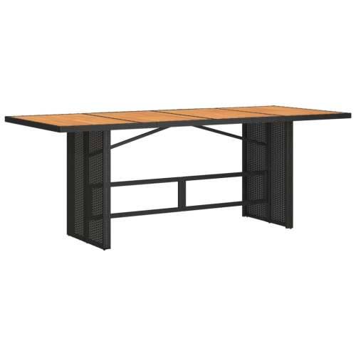 Vrtna garnitura - 9-dijelni vrtni blagovaonski set s jastucima crni od poliratana - 190 x 80 x 75 cm Sa naslonom za noge 8 Cijena