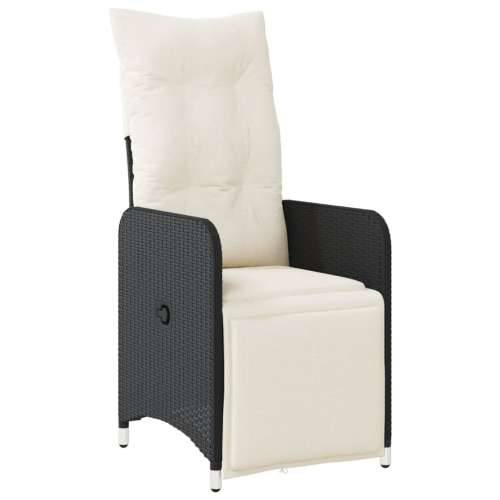 7-dijelni vrtni bistro set od poliratana s jastucima crni - 190 x 80 x 75 cm boja drva 6 Cijena