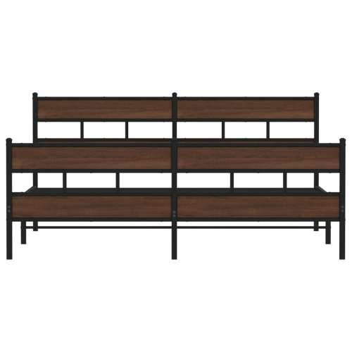 Metalni okvir kreveta bez madraca smeđa boja hrasta 180x200 cm Smeđi hrast 180 x 200 cm s uzglavljem i podnožjem Cijena