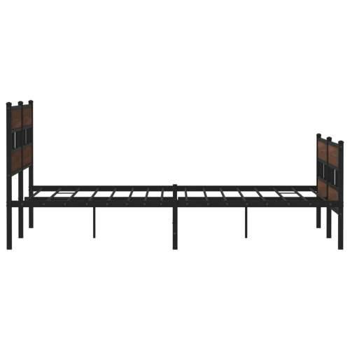 Metalni okvir kreveta bez madraca smeđa boja hrasta 180x200 cm Smeđi hrast 180 x 200 cm s uzglavljem i podnožjem Cijena