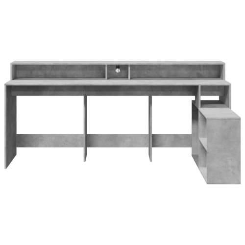 Radni stol s LED svjetlima sivi 200x104x91 cm konstruirano drvo - Beton siva Cijena