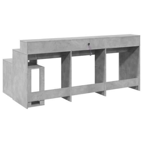 Radni stol s LED svjetlima sivi 200x104x91 cm konstruirano drvo - Beton siva Cijena