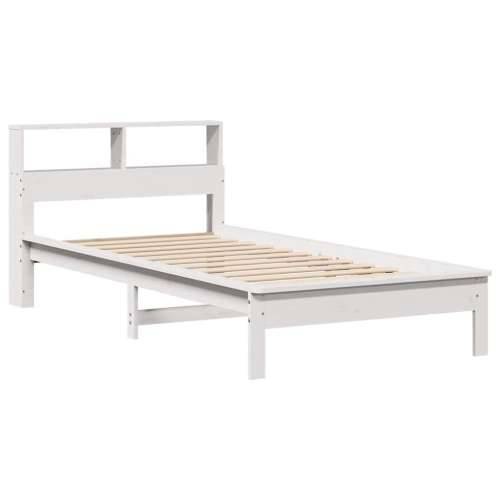 Krevet s regalom z knjige bez madraca bijeli 100x200cm borovina - Bijela 100 x 200 cm Cijena
