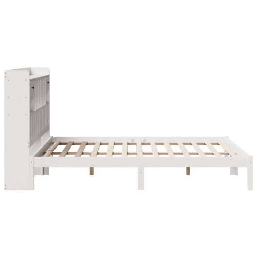 Krevet s regalom z knjige bez madraca bijeli 160x200cm borovina - Bijela 160 x 200 cm Cijena