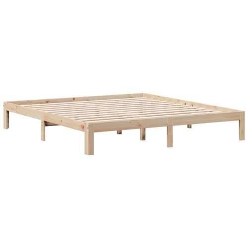 Krevet s regalom za knjige bez madraca 180x200 cm od borovine - Prirodna 180 x 200 cm Cijena