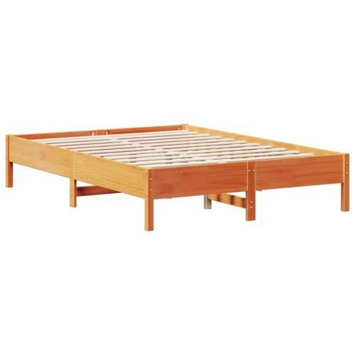 Krevet s regalom za knjige bez madraca 150x200 cm od borovine - Voštano smeđa 150 x 200 cm Cijena