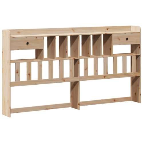Krevet s regalom za knjige bez madraca 200 x 200 cm od borovine - Prirodna 200 x 200 cm Cijena
