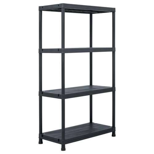 Stalak za pohranu crni 100 kg 60 x 30 x 138 cm plastični - 60 x 30 x 138 cm 1 Cijena