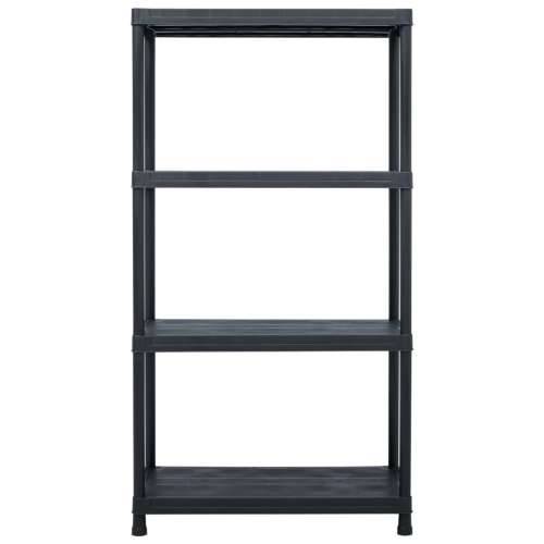 Stalak za pohranu crni 100 kg 60 x 30 x 138 cm plastični - 60 x 30 x 138 cm 1 Cijena