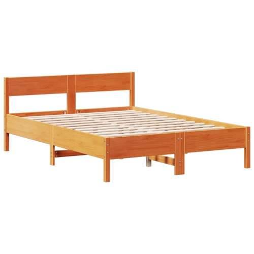 Krevet s regalom za knjige bez madraca 140 x 190 cm od borovine - Voštano smeđa 140 x 190 cm Cijena